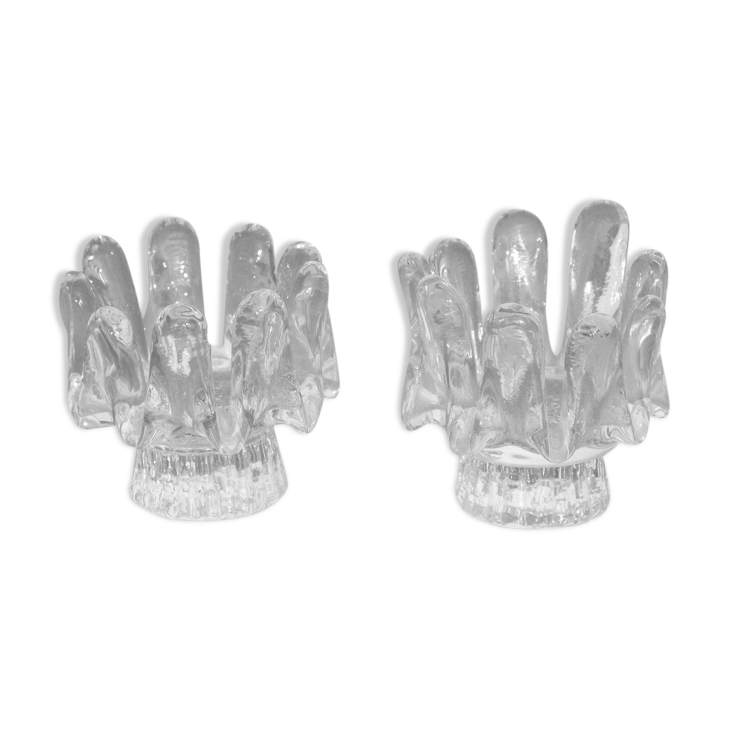 Pair of Scandinavian candle holders "Sun flower" by Goran warff 1960