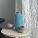 Turquoise blue vase H25.5