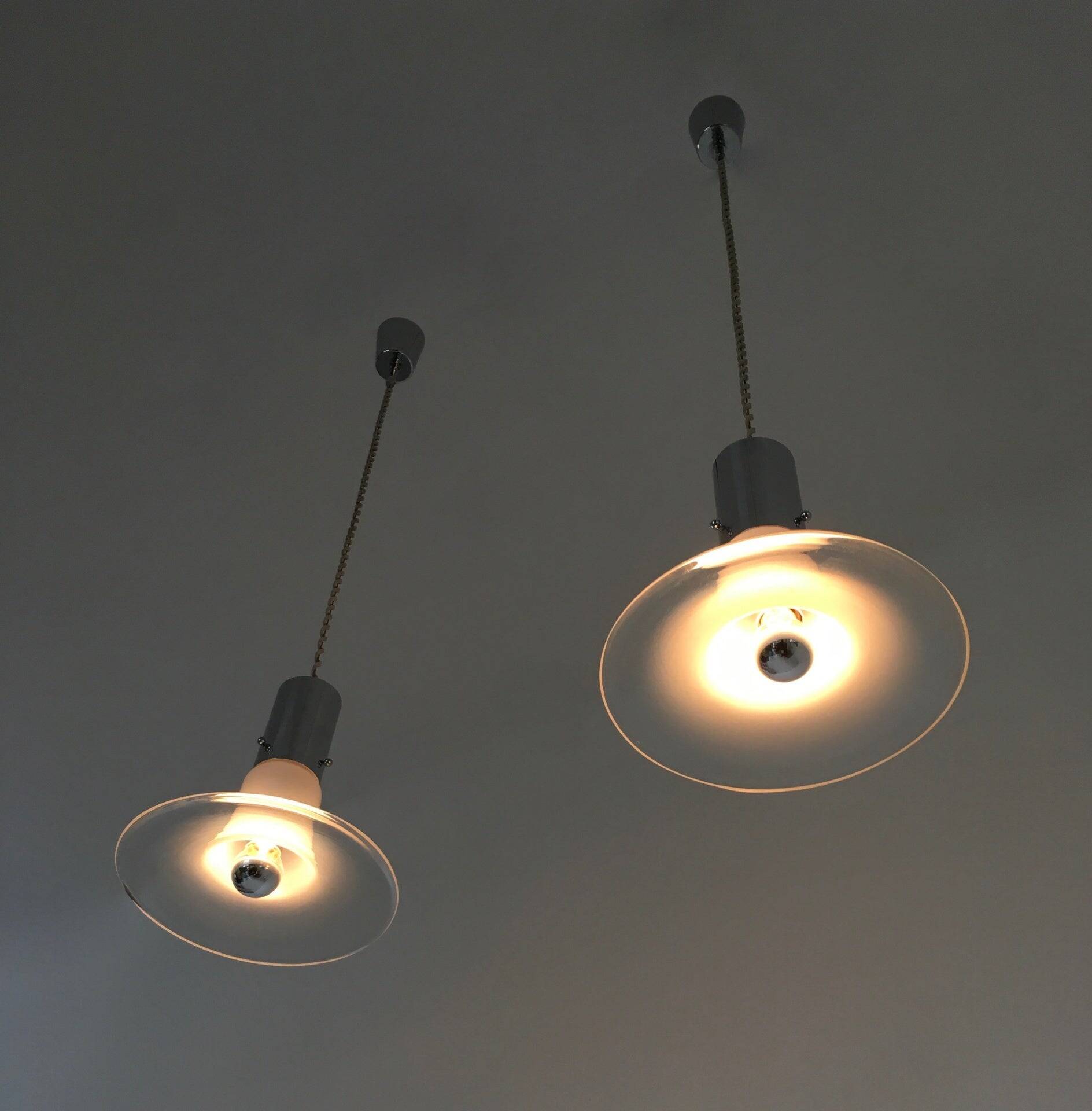 Pair of Murano Glass Pendants attr. to Alessandro Pianon for Vistosi