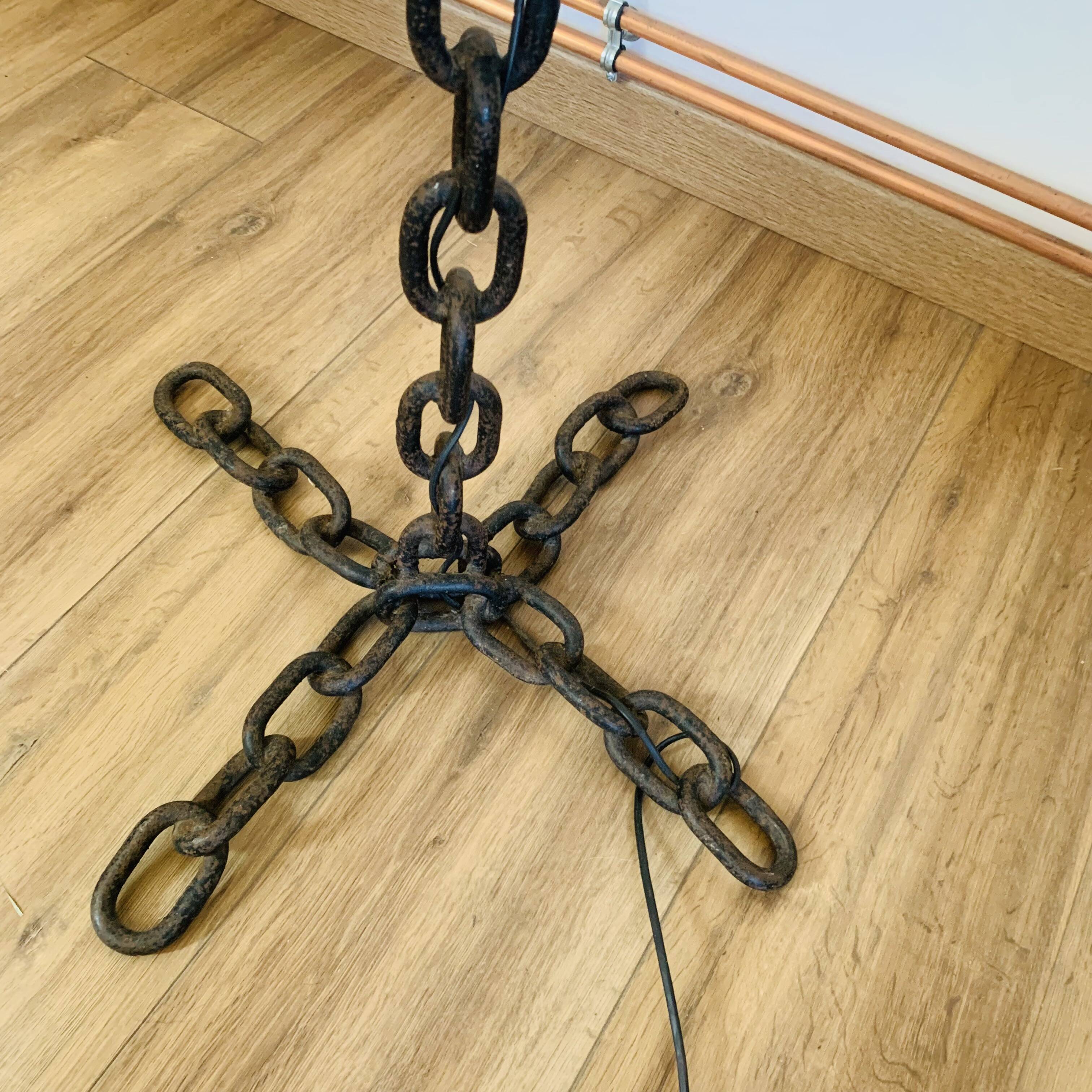 Large Brutalist Iron Floor Lamp