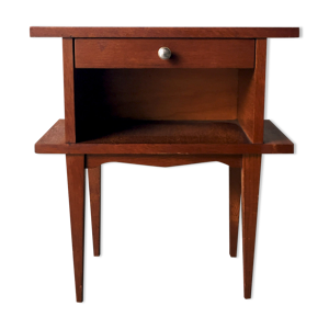 table de chevet plaqué chêne 1960