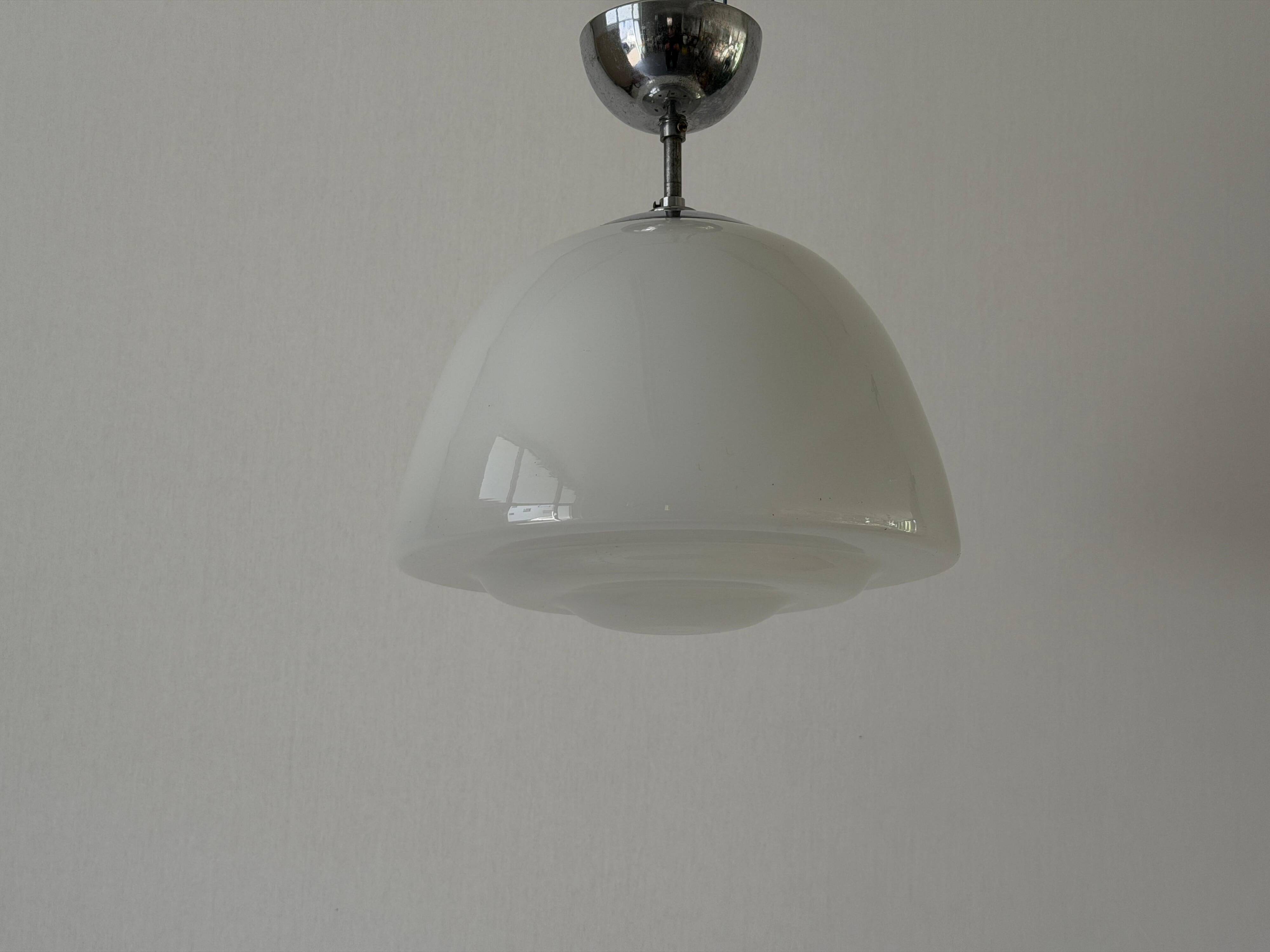 Opal glass ceiling light in Bauhaus style, Art Deco, 1940s, Germany
