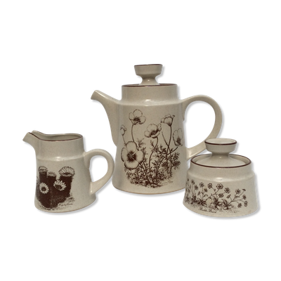 Lots de théière sucrière et pot à lait des années 1970 fabrication Japonaise dimension : H-22xL22 cm