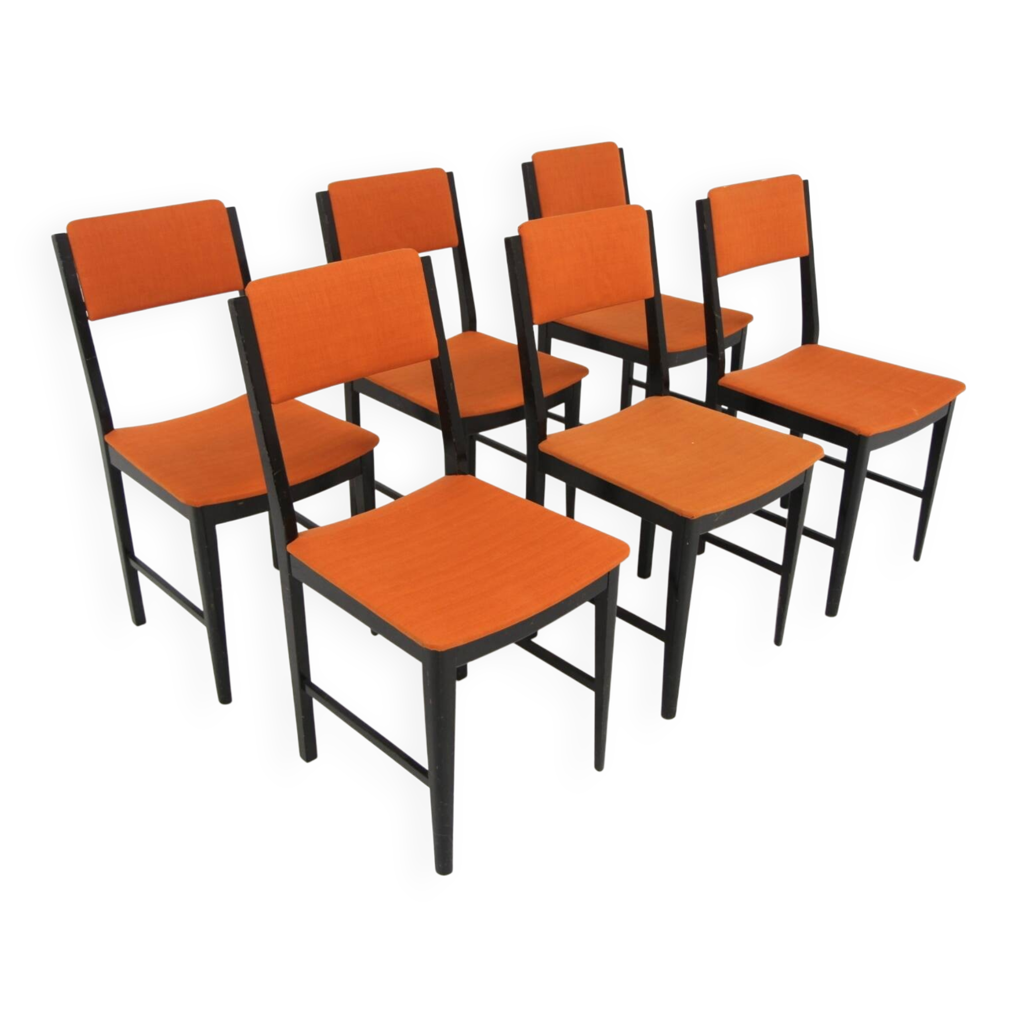 Set of 6 Scandinavian beech chairs, Sweden, 1960