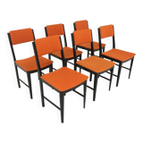 Set of 6 Scandinavian beech chairs, Sweden, 1960