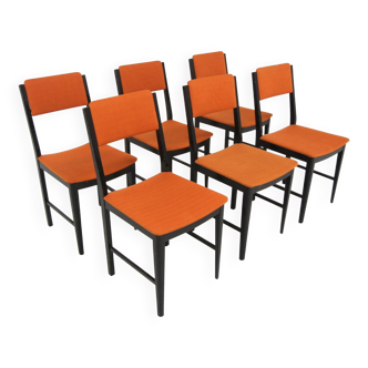 Set of 6 Scandinavian beech chairs, Sweden, 1960