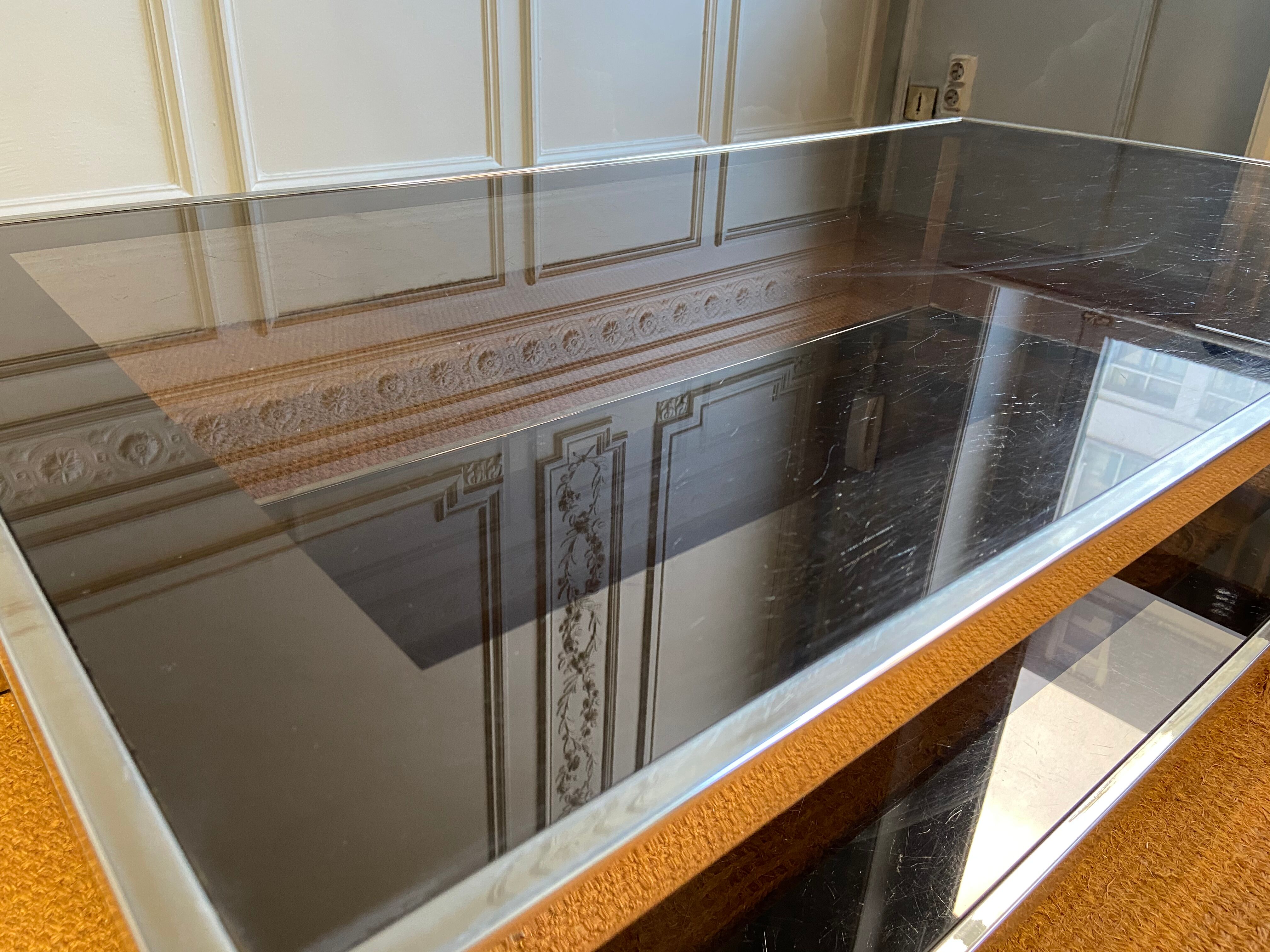 Belgo Chrome gold coffee table at 23K gold, 1970