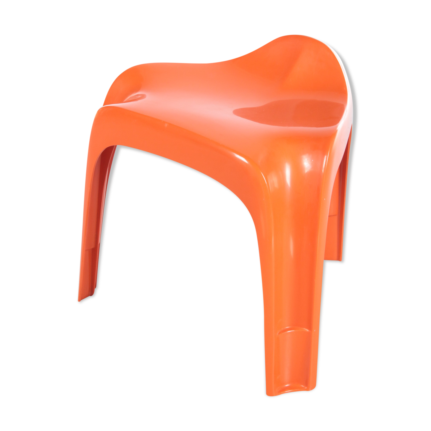 Tabouret vintage orange space age par Casala, 1960