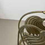 Hollywood Regency 4.8kg Brutalist Solid Brass Magazine Holder Stand, Italy