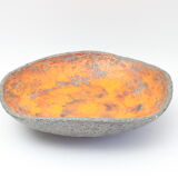 Orange lava glaze vide-poche or centrepiece bowl by Jan van Erp, the netherlands 1960s