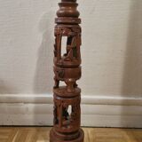 Carved rosewood lamp base