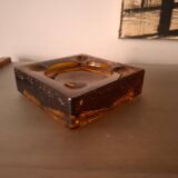 Cendrier , vide poche en verre souffle vintage 70's