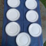 7 small plates in Royal Bone China porcelain, Maya model, Fine Bone