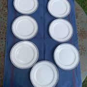 7 small plates in Royal Bone China porcelain, Maya model, Fine Bone