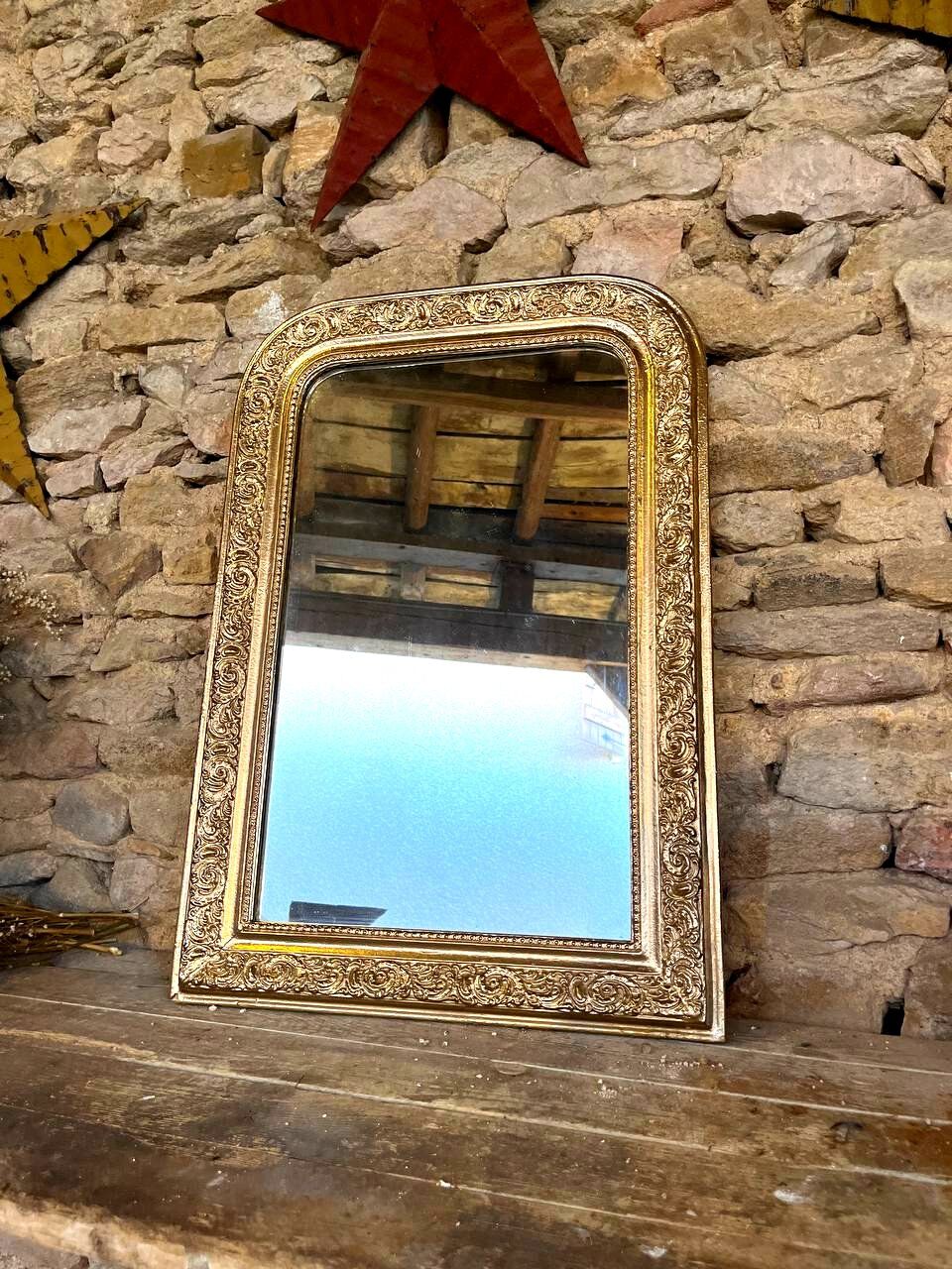 Ancien miroir doré Louis Phillipe