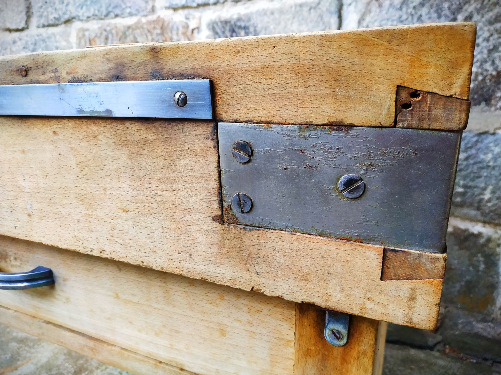 Old butcher's bill in solid beech