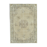 Handwoven Vintage Anatolian Beige Rug 208 cm x 298 cm