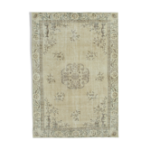 Tapis beige anatolien vintage tissé à la main 208 cm x 298 cm