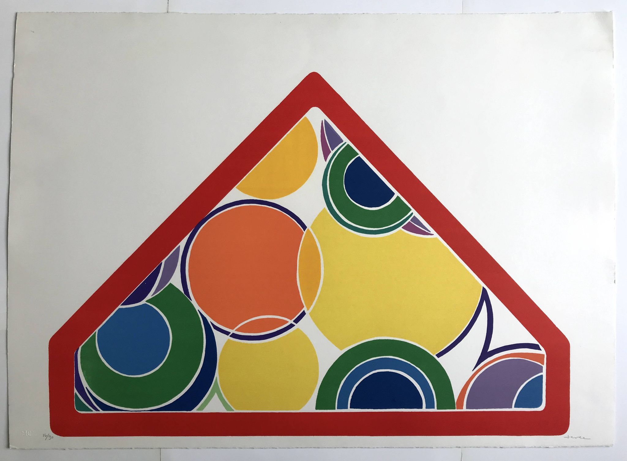 John Harrison LEVEE, Pyramid, 1970. Sérigraphie originale signée au crayon