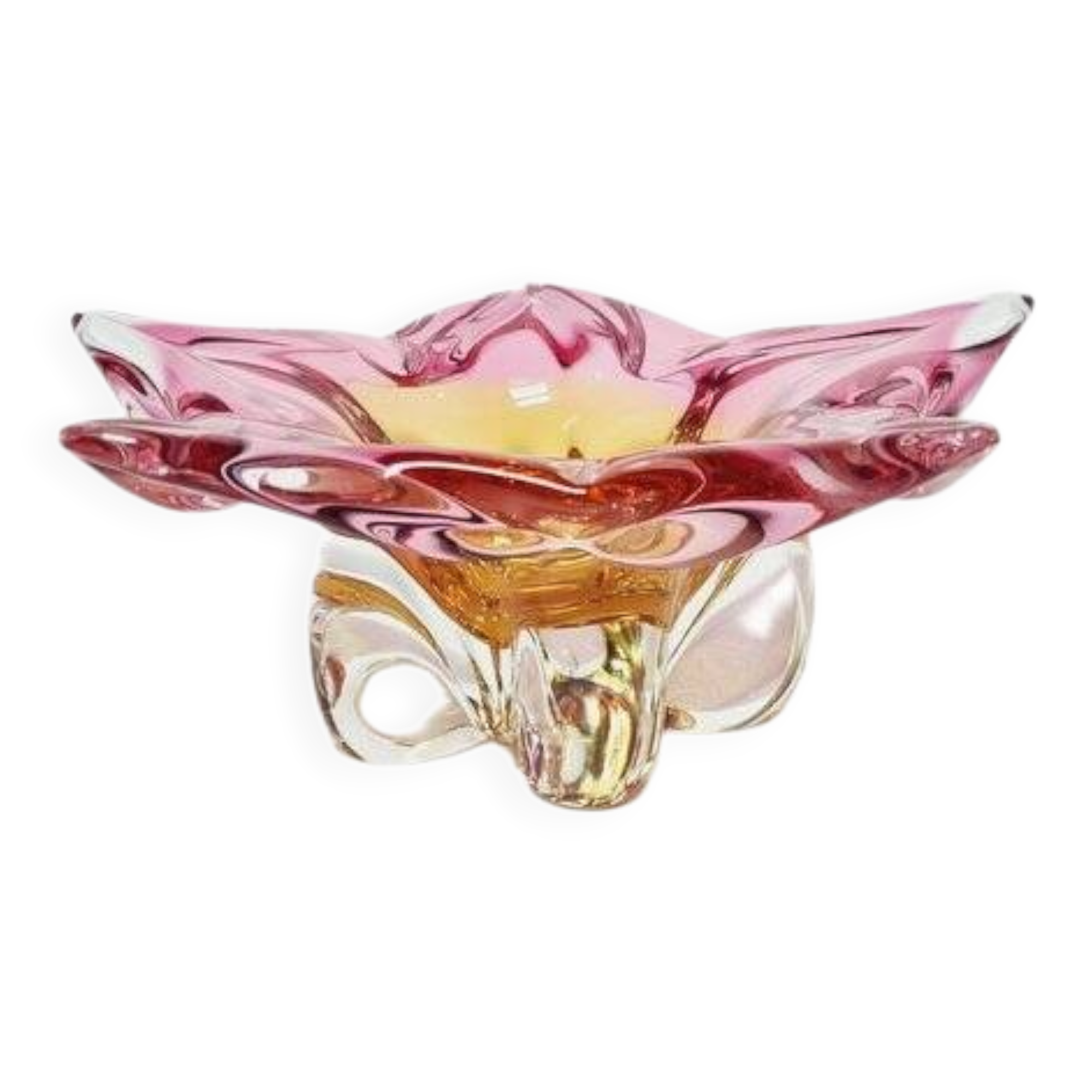 Decorative bowl by J. Hospodka for Chribska Glassworks, former Czechoslovakia, 1960s