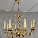 Large Louis XV style chandelier in gilded bronze circa 1950