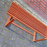 Banc à lattes scandinaves, teck 1970