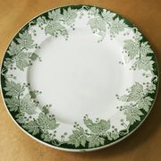 Assiette plate vintage motif feuilles de vigne