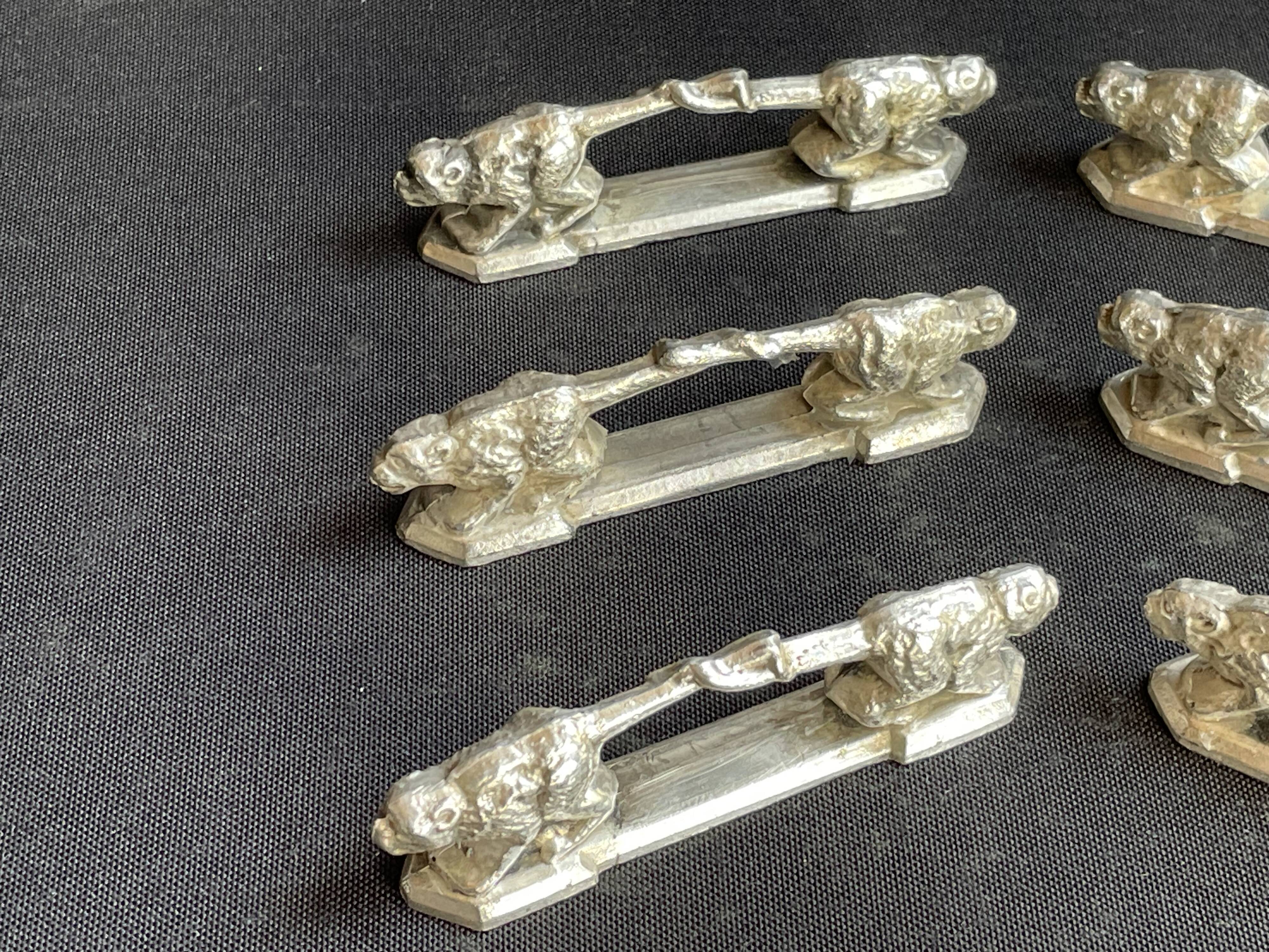 6 zoomorphic knife holders - Orfèvrerie REX