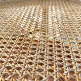 19th-century corner fireplace armchair, wood and cane.