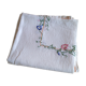 Antique linen tablecloth embroidered with flowers