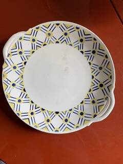 Set of two iron earthenware dishes from the 1930s