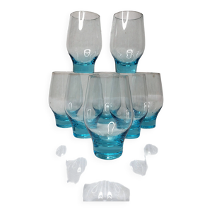 8 verres à eau 1970