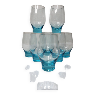 8 water glasses 1970