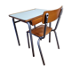 Set chair and school desk in steel, wood and formica, 50s-60s