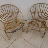 Rattan armchairs