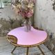 Vintage pink rattan coffee table
