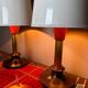 Lampes années 70 bois métal vinyle (X2)