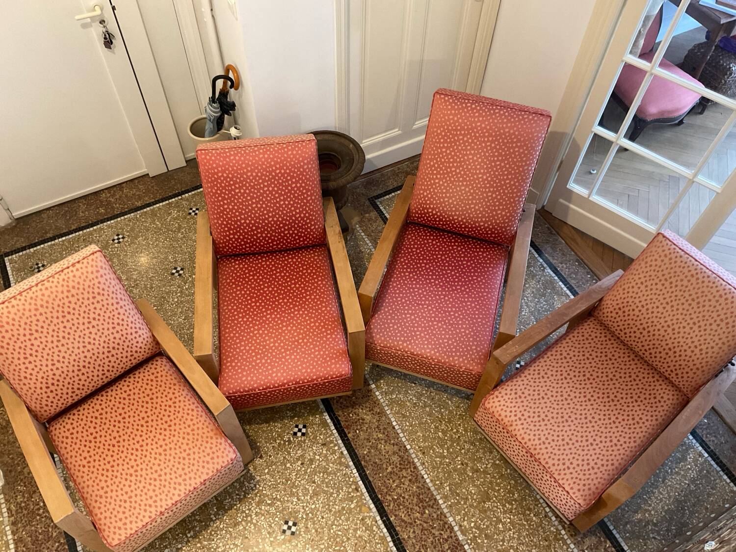 4 modernist reclining chairs circa 1950