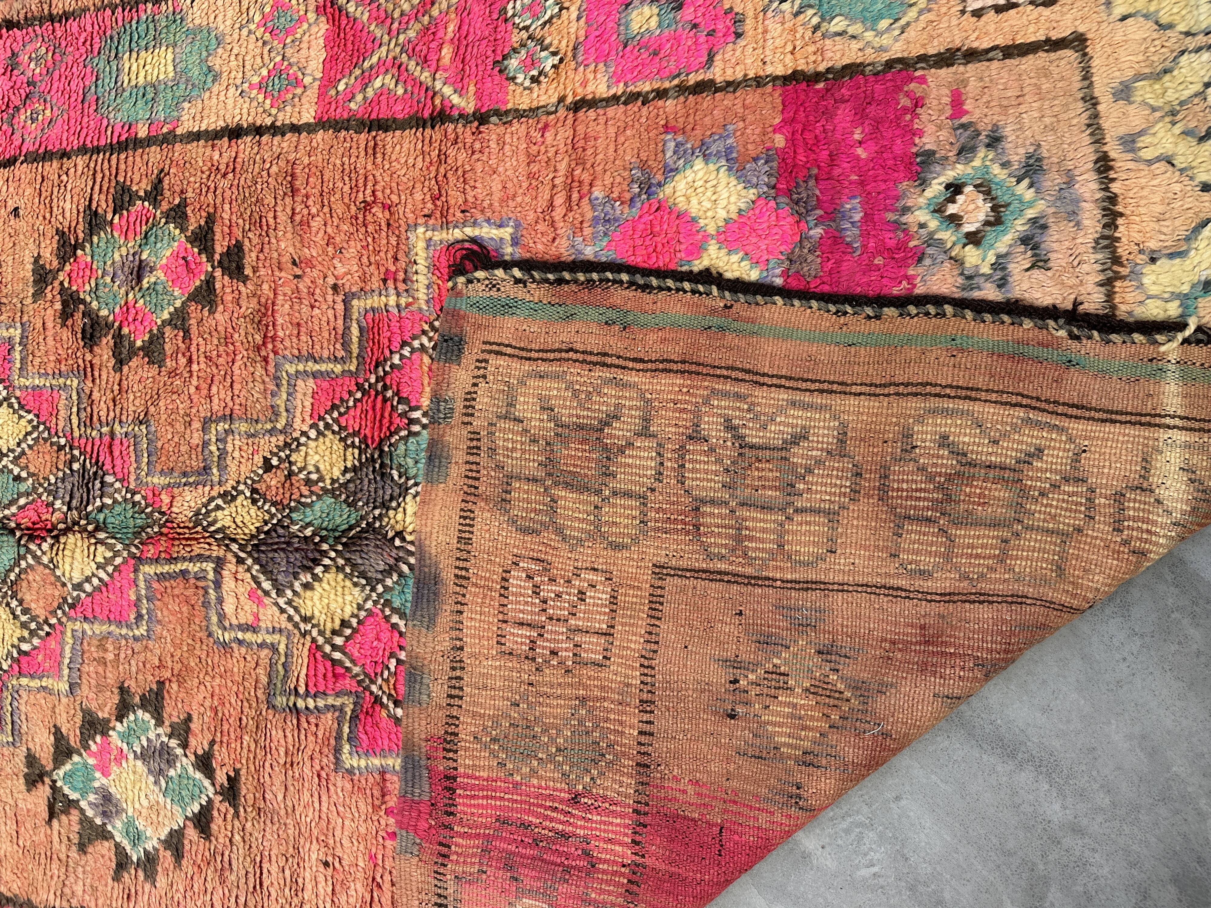 Colorful Boujad Moroccan rug - 162 x 372 cm