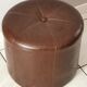 Pouf foot rest vintage leather
