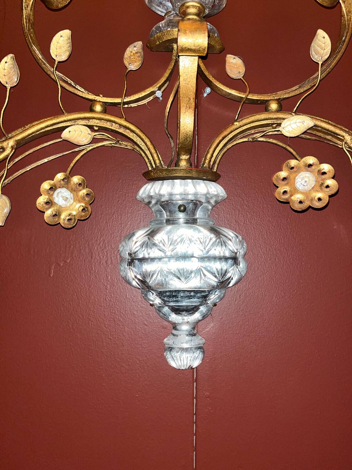 Large seven-light wall light, attributed to Maison Baguès