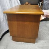 Vintage wooden desk with rounded edges