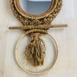 Wall weaving and mirror macramé owl owl