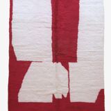 Contemporary red and white rug - 346 x 246 cm
