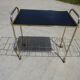 Serving trolley, vinyl record holder in golden brass