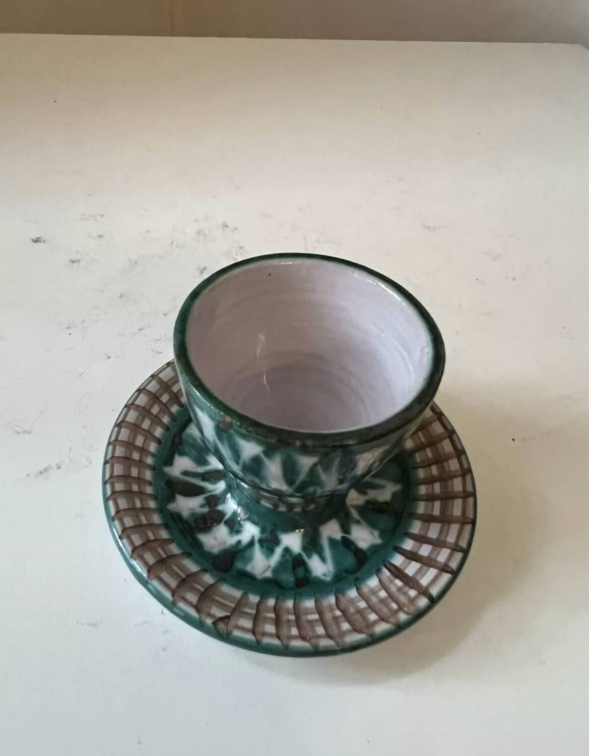 Robert Picault 20th century design terracotta ceramic egg cup