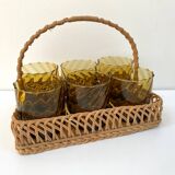 1970s rattan glass holder