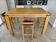 High solid wood extendable table + 4 stools