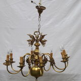 Dutch brass and bronze chandelier