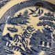 Antique Early Staffordshire Stone China Blue Willow Pattern Plate / Made in England
